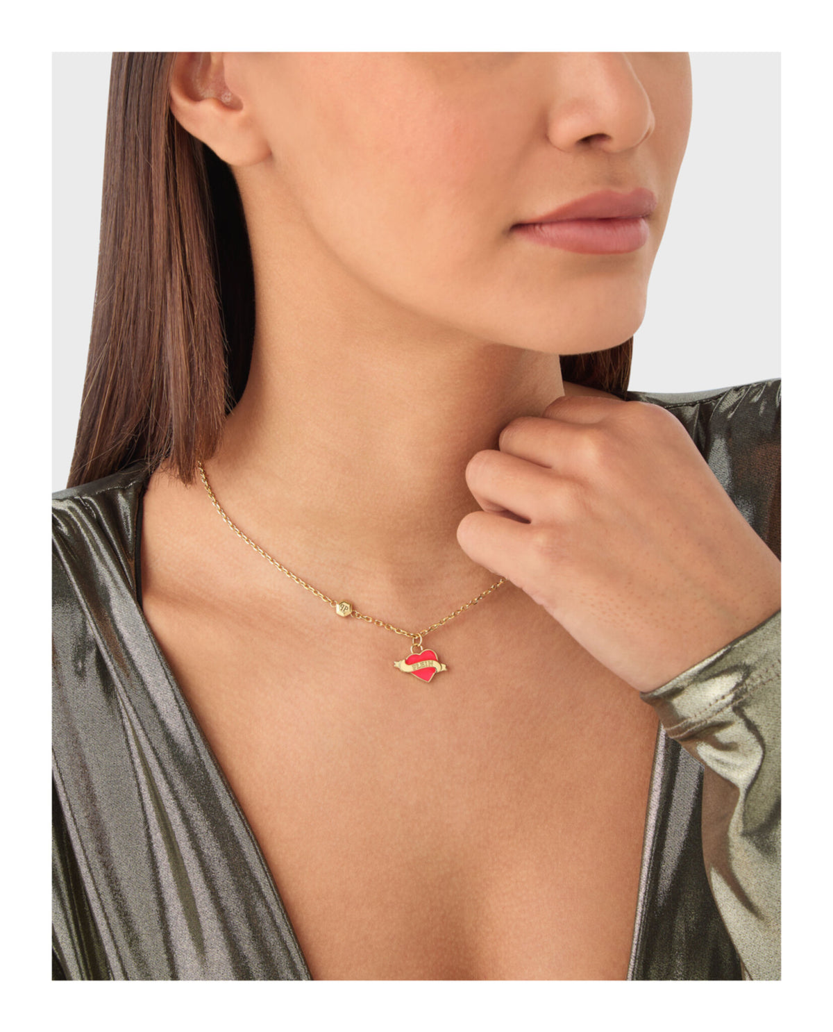 Philipp Plein Philipp Plein Womens Plein Valentine Cable Chain Necklace