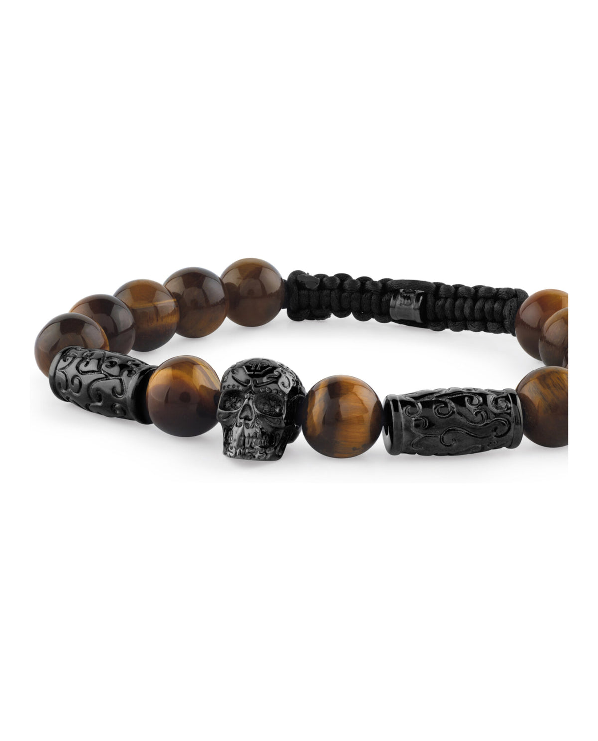 Philipp Plein Philipp Plein Mens Plein Elite Tiger Eye Beads Bracelet
