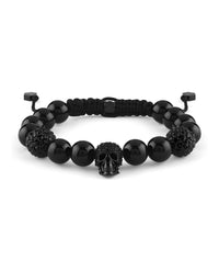 Philipp Plein Philipp Plein Mens Plein Elite Crystal Onyx Beads Bracelet