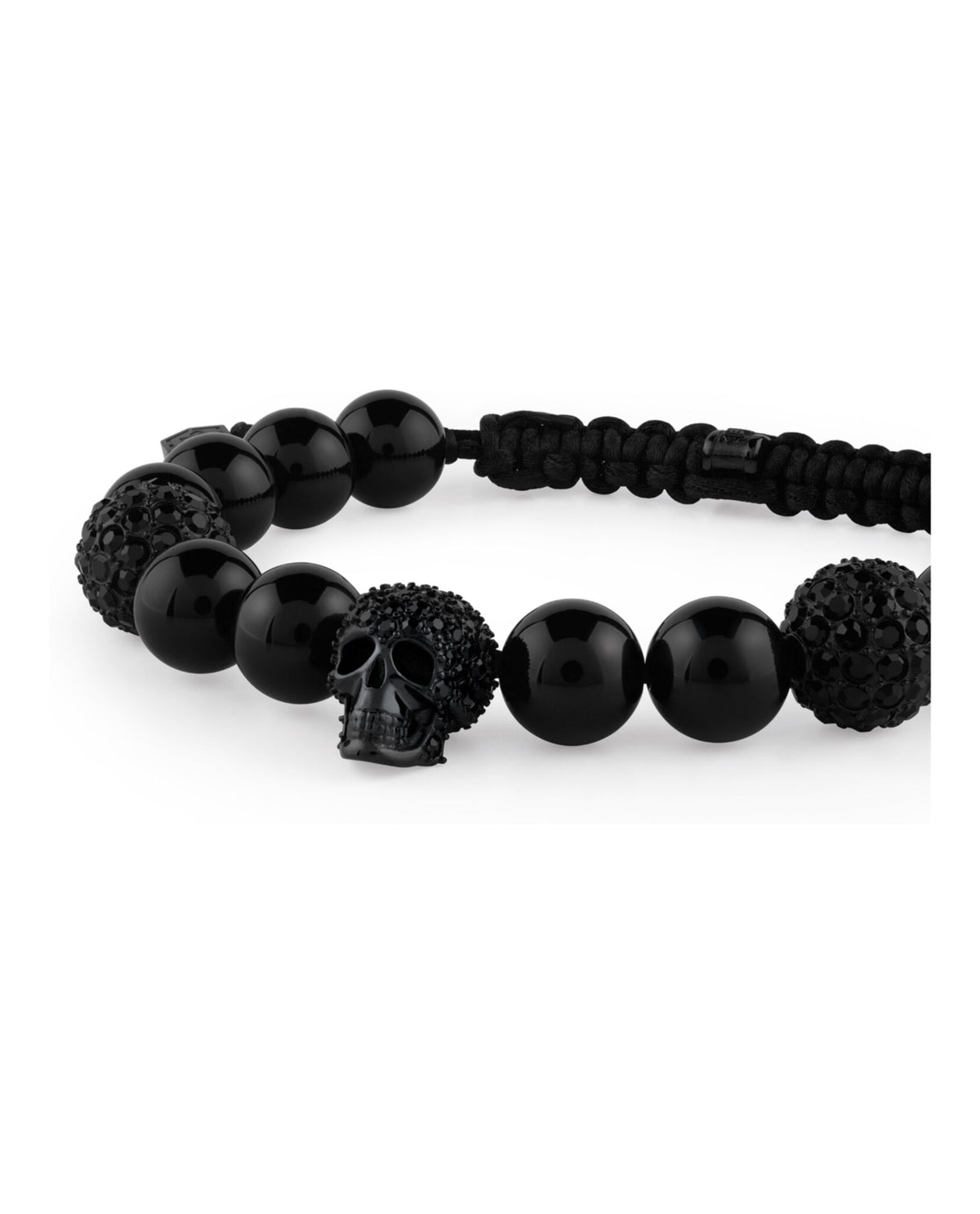 Philipp Plein Philipp Plein Mens Plein Elite Crystal Onyx Beads Bracelet