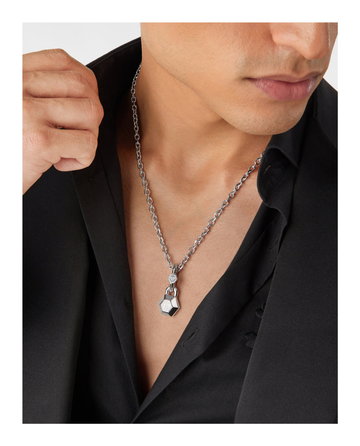 Philipp Plein Philipp Plein Mens Plein Edge Cable Chain Necklace