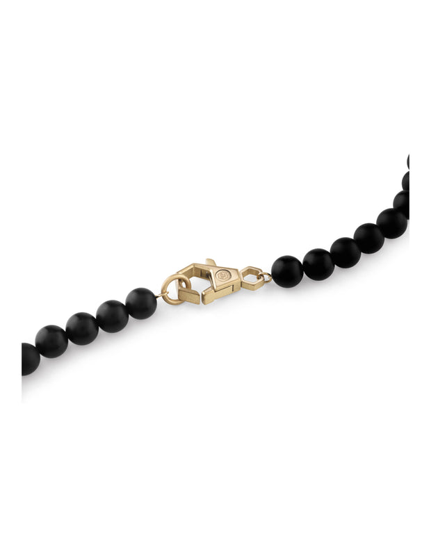 Philipp Plein Mens Whisper Onyx Beads Necklace