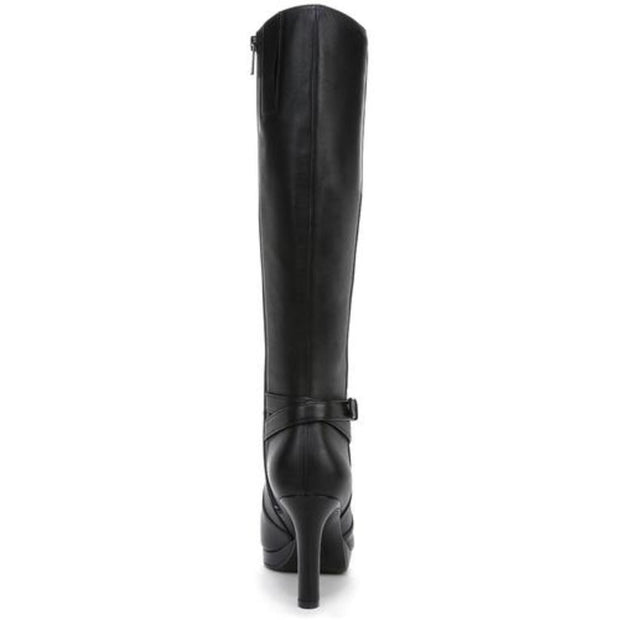 Taelynn Womens Zipper Leather Knee-High Boots