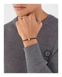 Philipp Plein Mens Linked Cotton Cord Bracelet