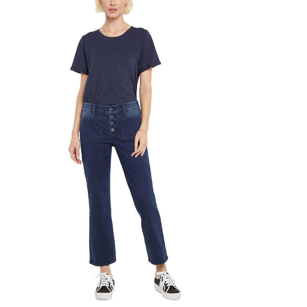 Womens Straight Mid-Rise Ankle Jeans