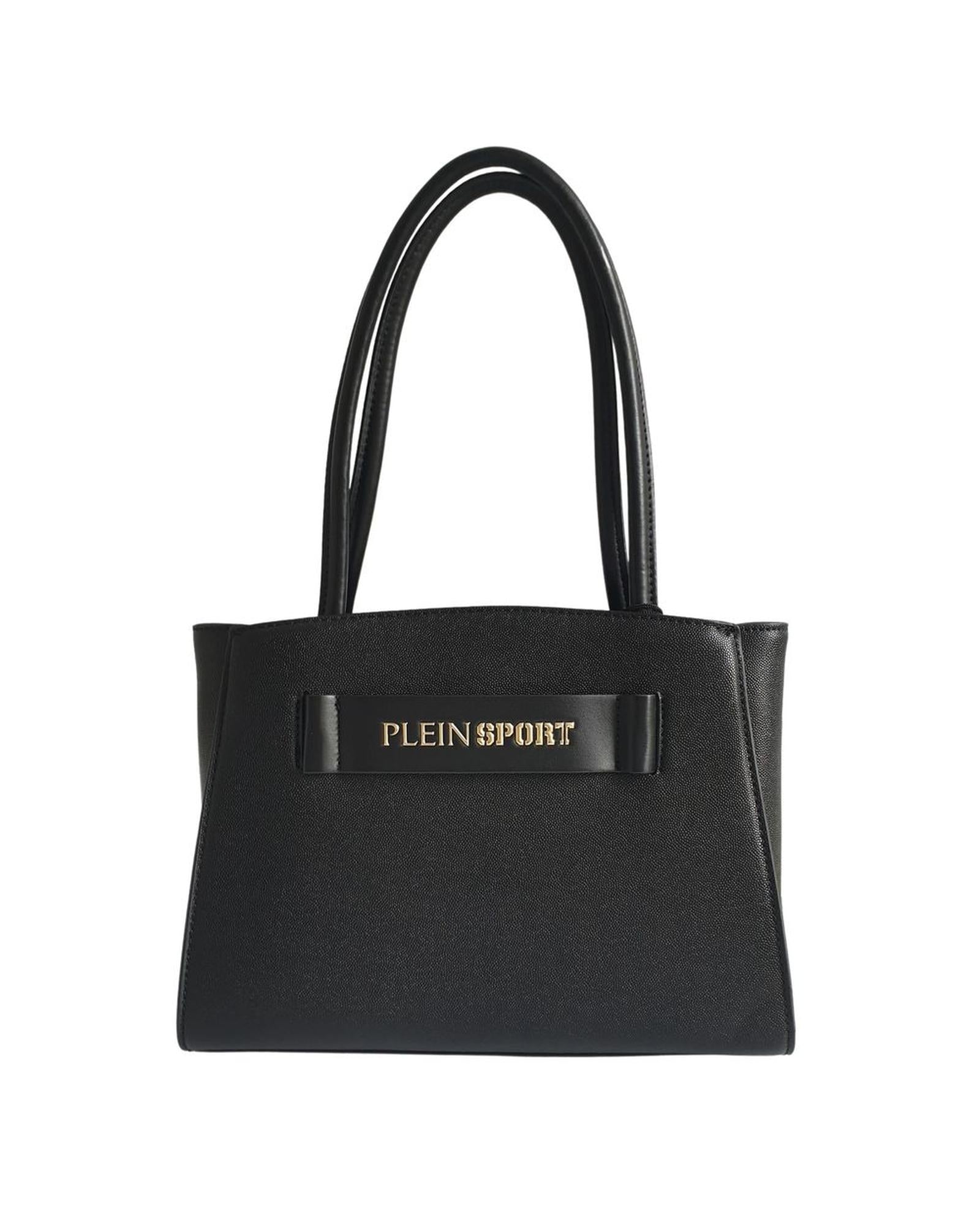 Plein Sport Bow Bag Black Leather Handbag ONE SIZE Black