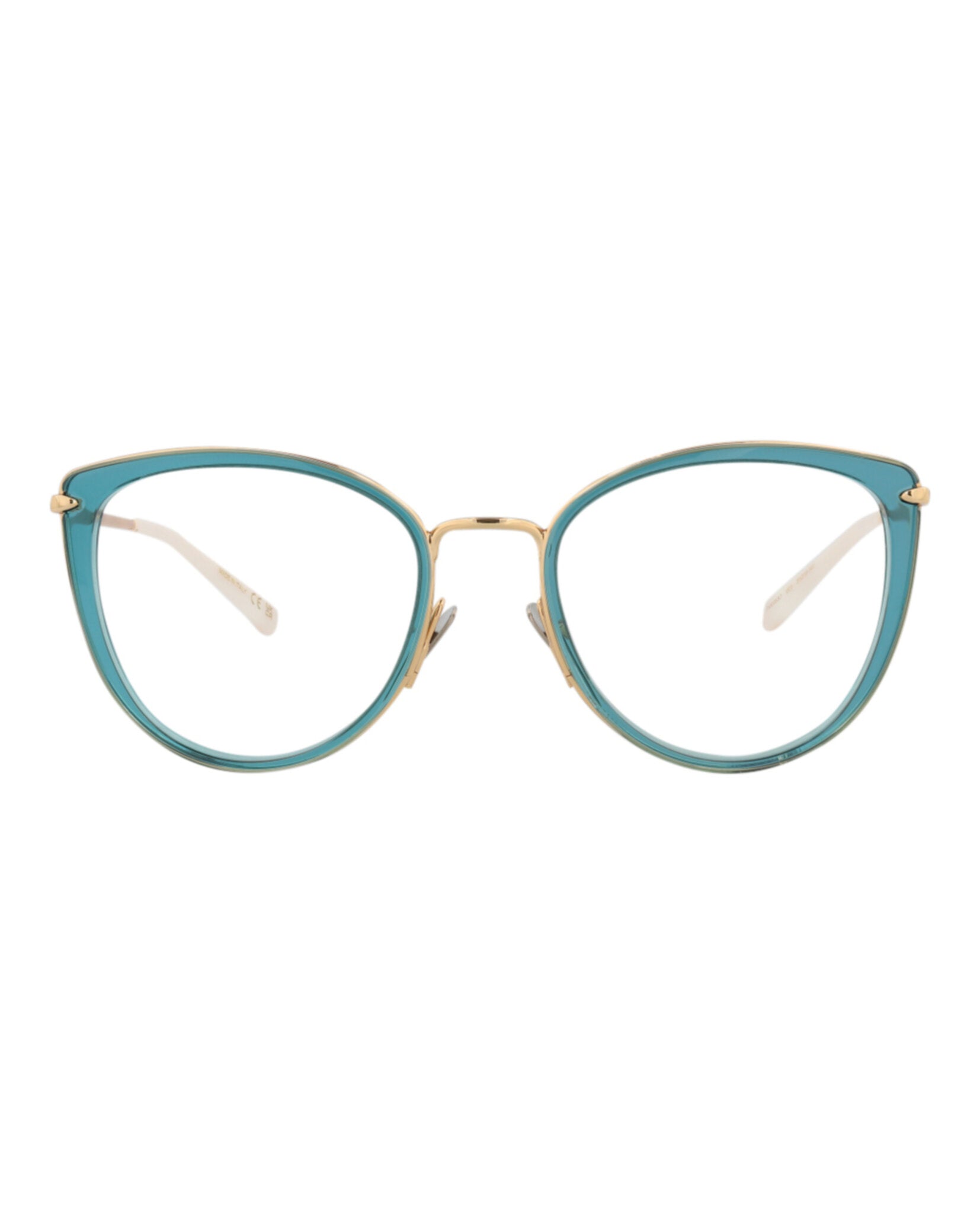 Pomellato Womens Cat Eye Blue Gold Transparent Fashion Designer Eyewear