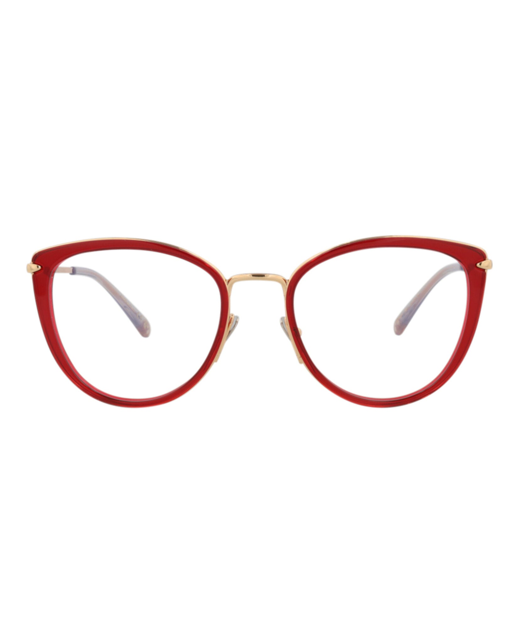 Pomellato Womens Cat Eye Red Gold Transparent Fashion Designer Eyewear