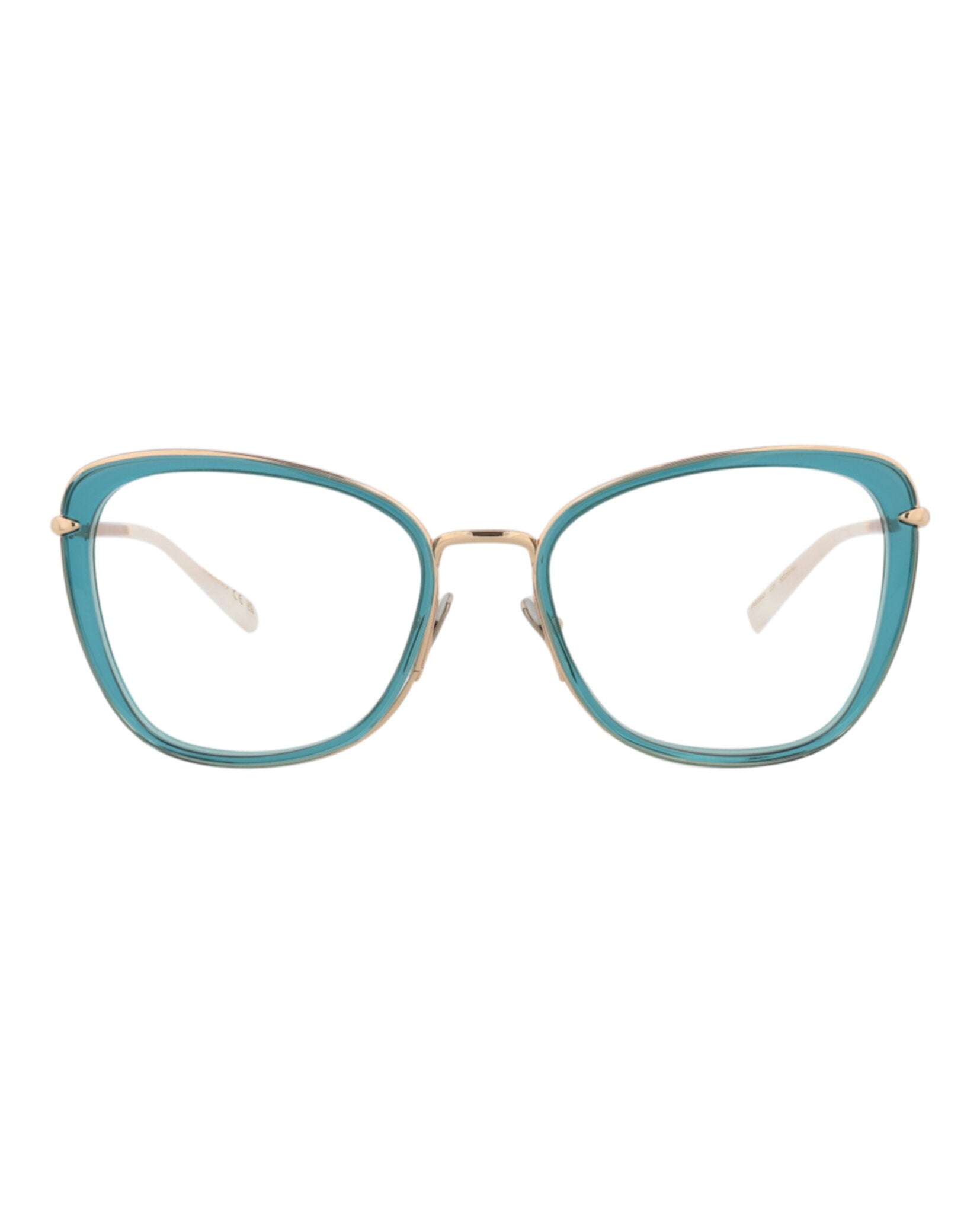 Pomellato Womens Cat Eye Blue Gold Transparent Fashion Designer Eyewear Blue Gold Transparent