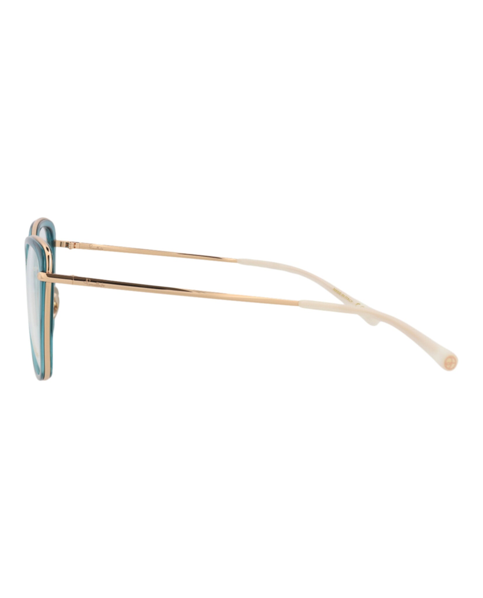 Pomellato Womens Cat Eye Blue Gold Transparent Fashion Designer Eyewear
