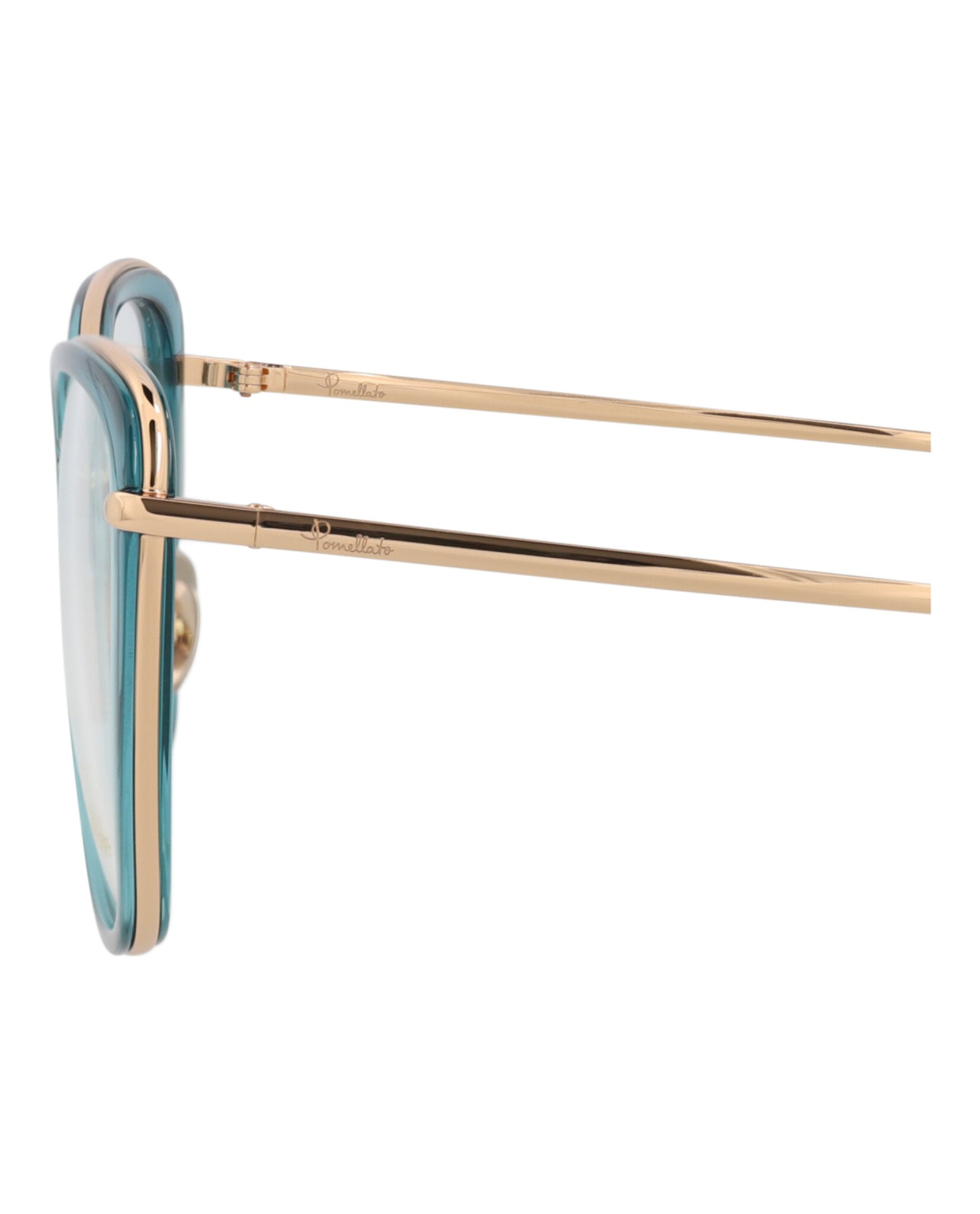 Pomellato Womens Cat Eye Blue Gold Transparent Fashion Designer Eyewear