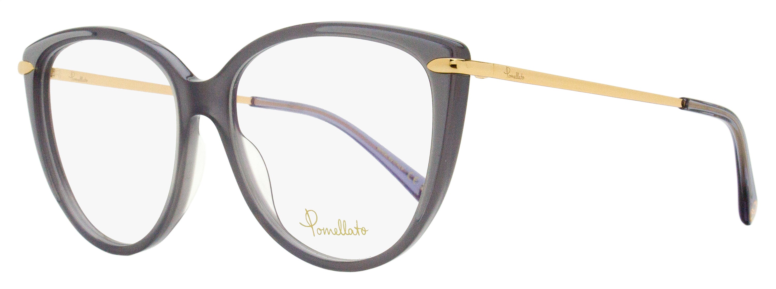 Pomellato Tea Cup Eyeglasses PM0089O 001 Gray/Gold 54mm Gray Gold
