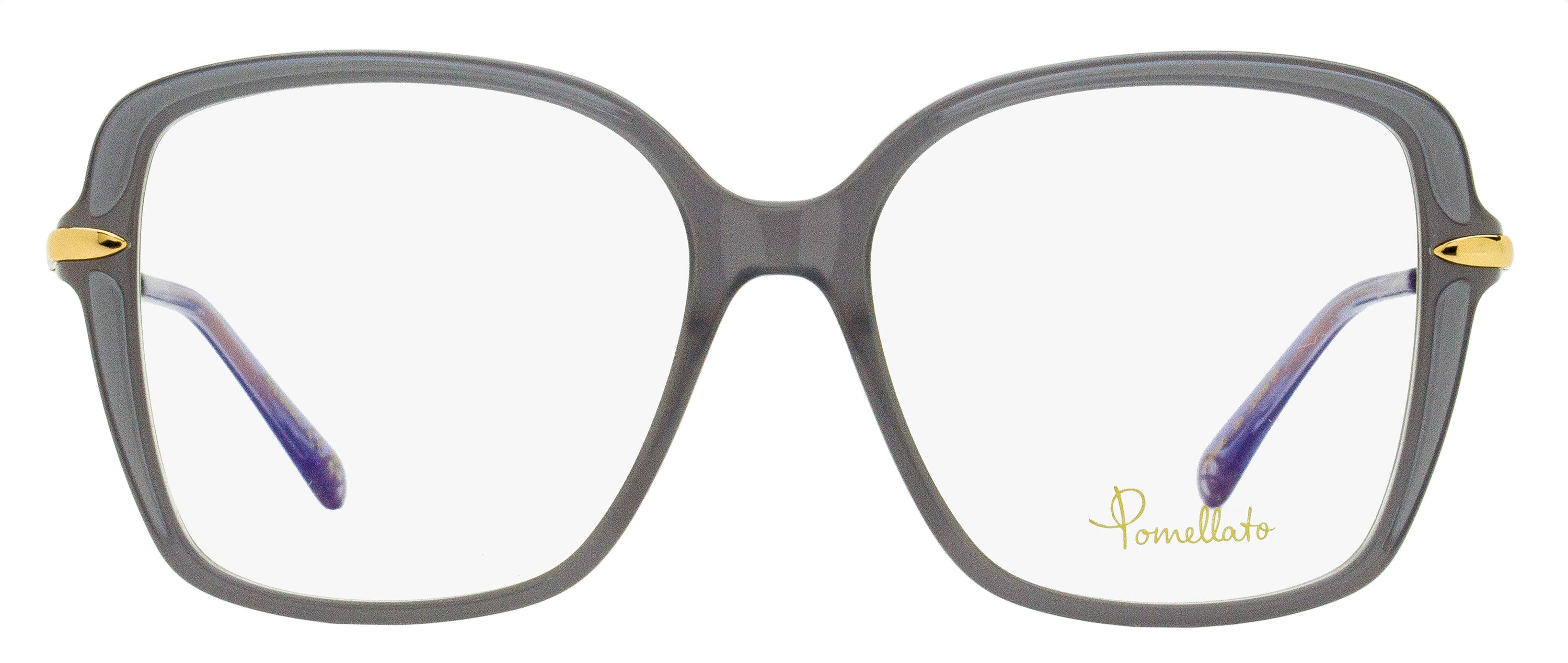 Pomellato Square Eyeglasses PM0090O 001 Gray/Gold 53mm