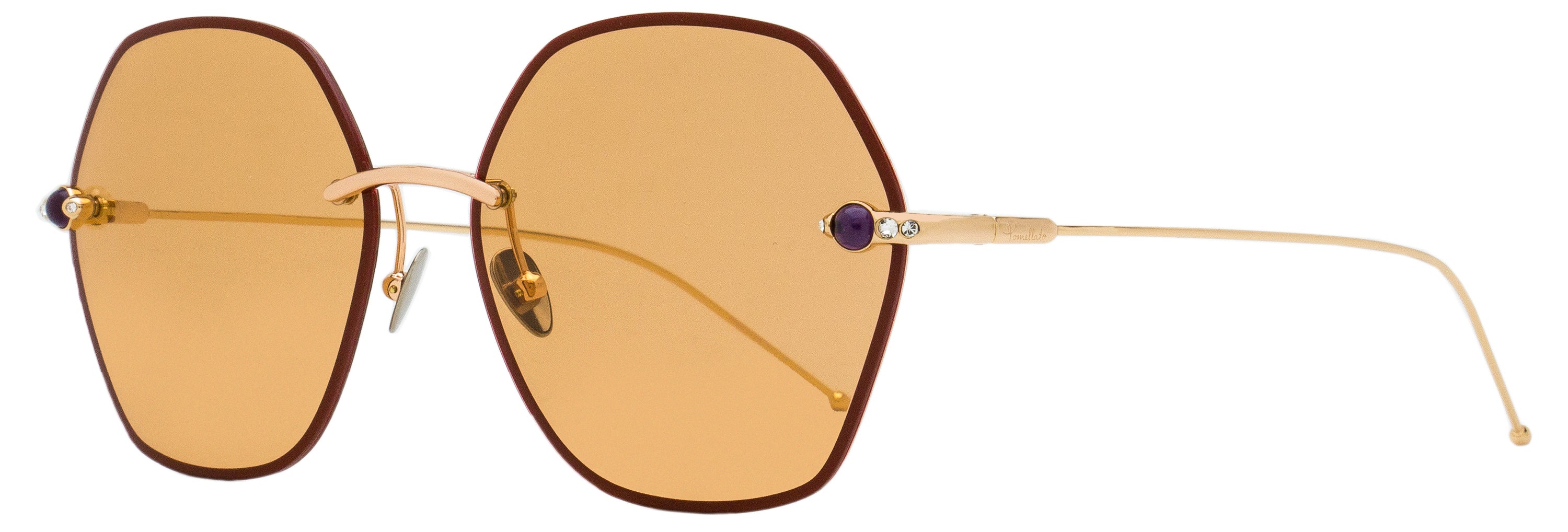 Pomellato Cabochon Sunglasses PM0091S 002 Gold 61mm Gold