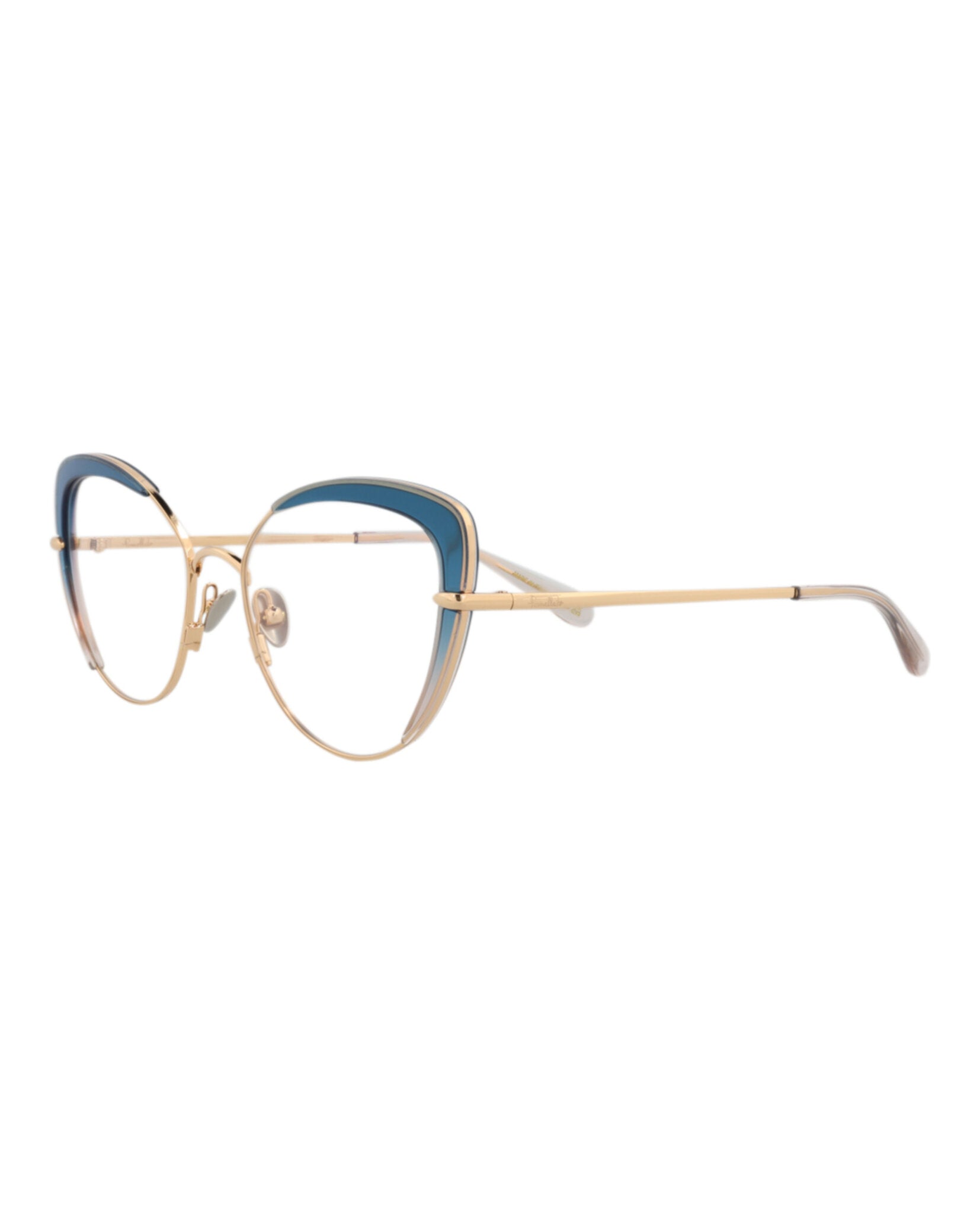 Pomellato Womens Cat Eye Gold Gold Transparent Fashion Designer Eyewear