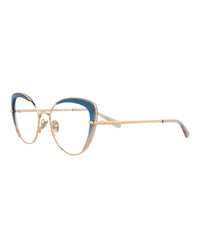 Pomellato Womens Cat Eye Gold Gold Transparent Fashion Designer Eyewear