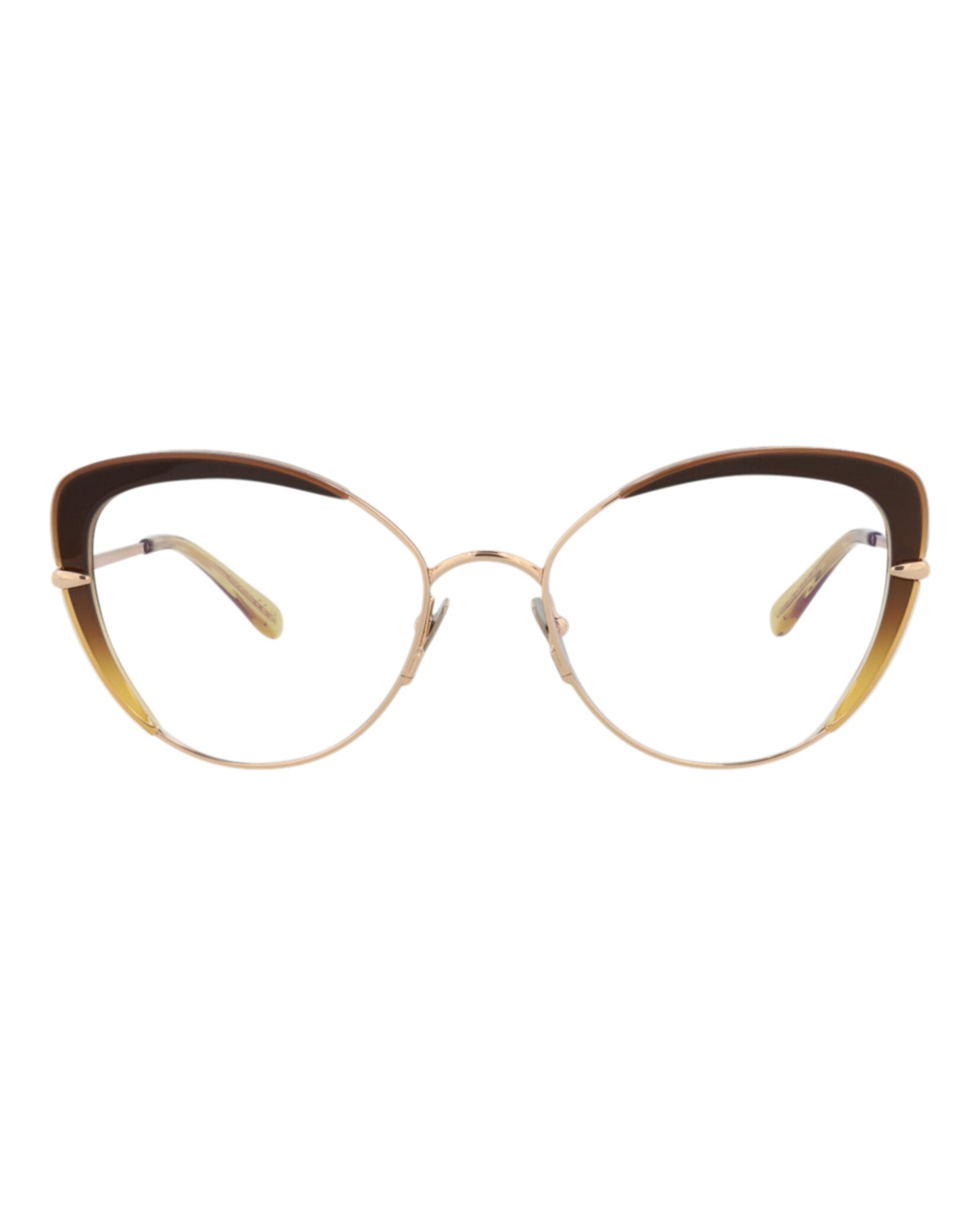 Pomellato Womens Cat Eye Gold Gold Transparent Fashion Designer Eyewear Gold Gold Transparent
