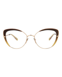Pomellato Womens Cat Eye Gold Gold Transparent Fashion Designer Eyewear Gold Gold Transparent