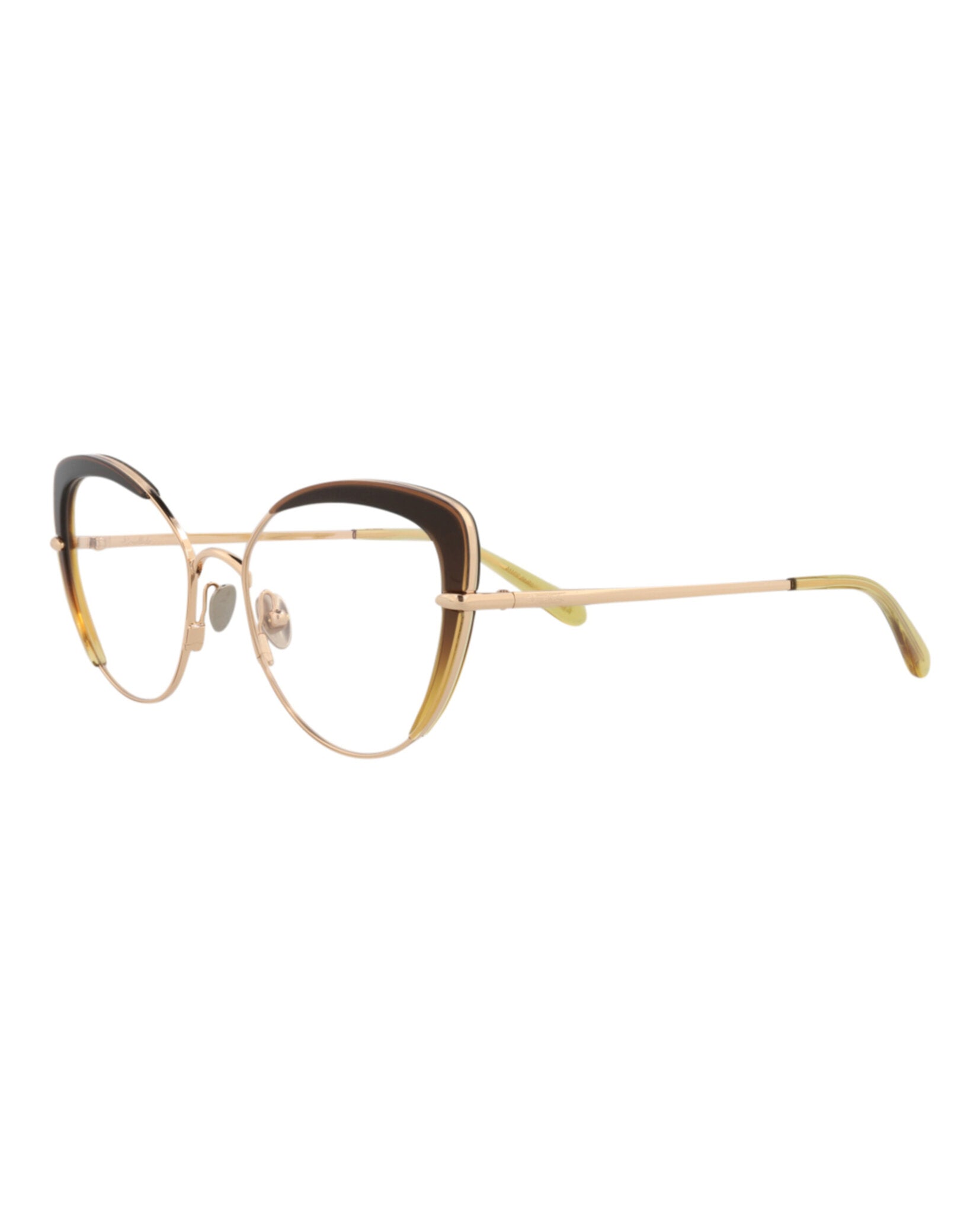 Pomellato Womens Cat Eye Gold Gold Transparent Fashion Designer Eyewear