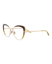 Pomellato Womens Cat Eye Gold Gold Transparent Fashion Designer Eyewear