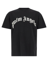 Palm Angels Men 'Curved Logo' T-Shirt