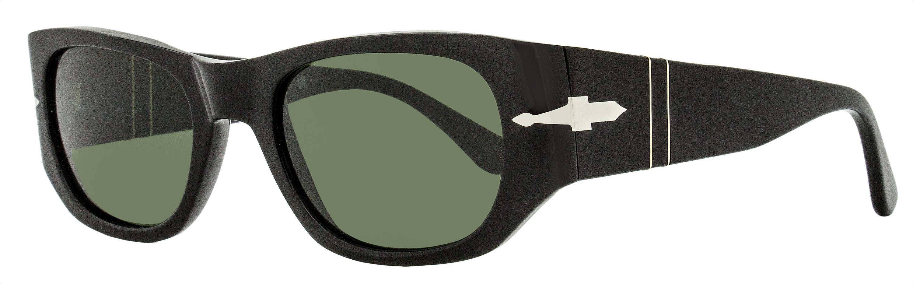 Persol Rectangular Sunglasses PO3307S 95/31 Black 55mm Black