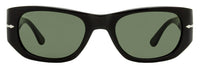 Persol Rectangular Sunglasses PO3307S 95/31 Black 55mm