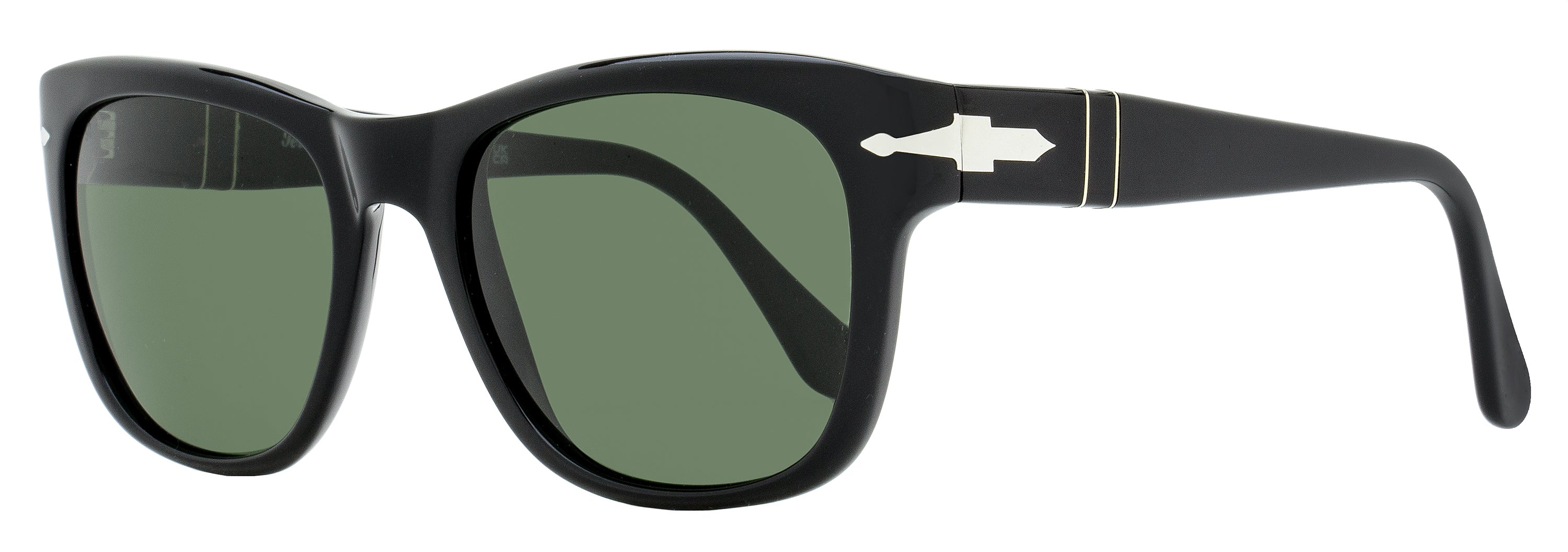 Persol Large Square Sunglasses PO3313S 95/31 Black 55mm Black