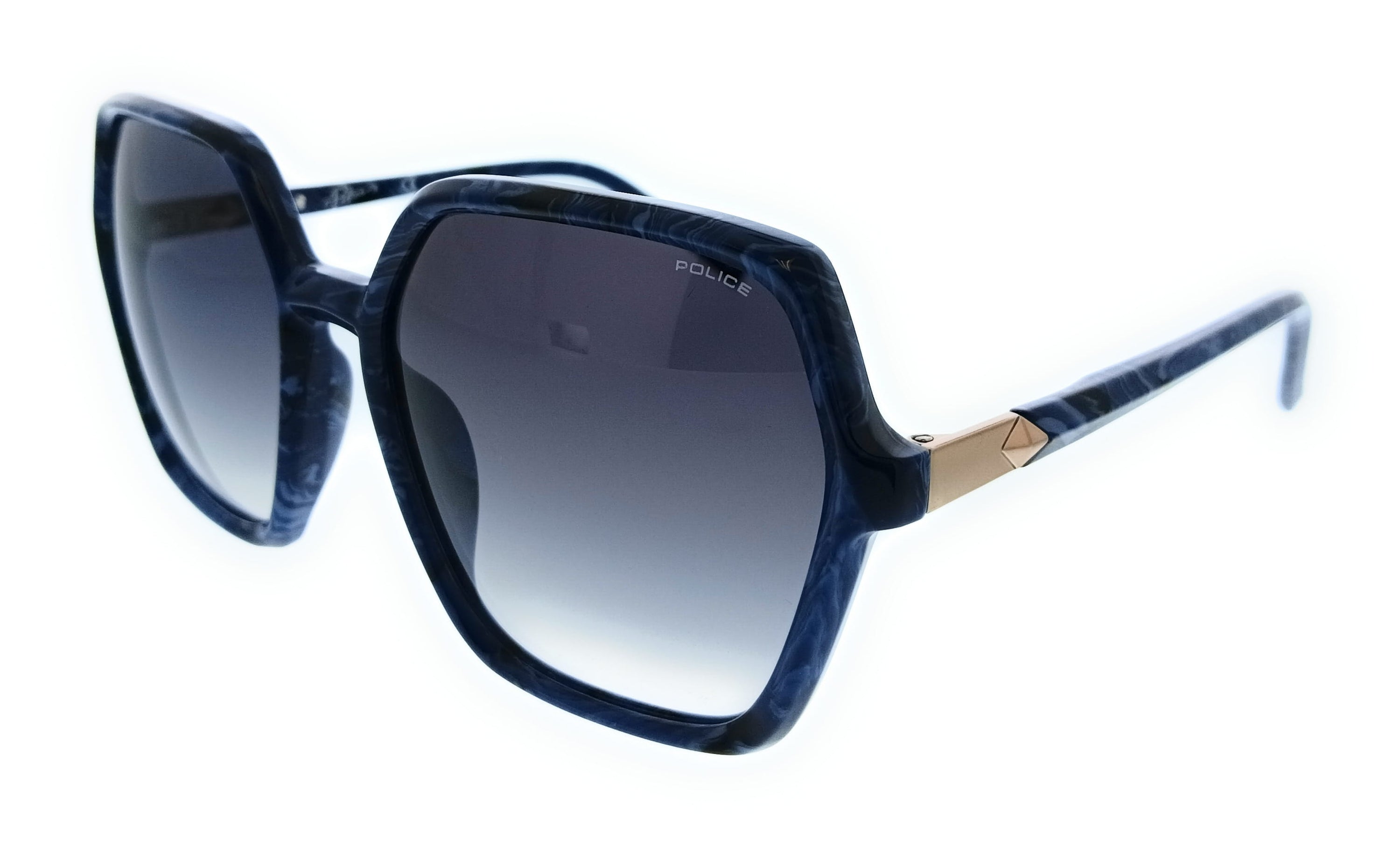 POLICE PLF36 0Z20 Blue Geometric Womens Sunglasses