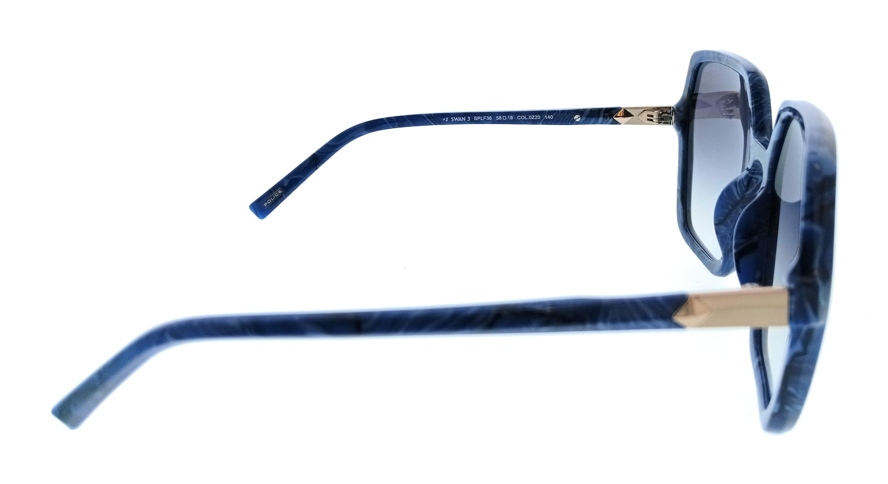 POLICE PLF36 0Z20 Blue Geometric Womens Sunglasses