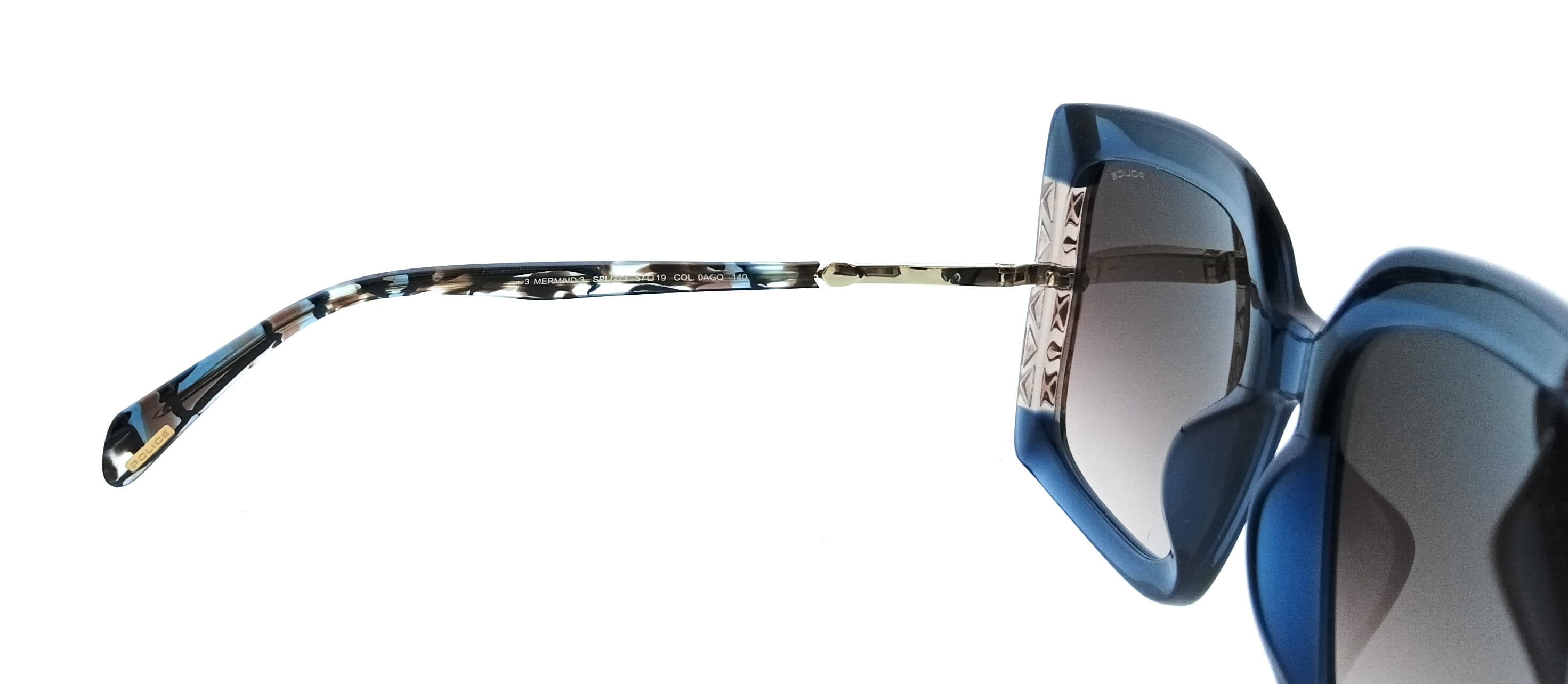 POLICE PLG23 0AGQ Blue Square Womens Sunglasses
