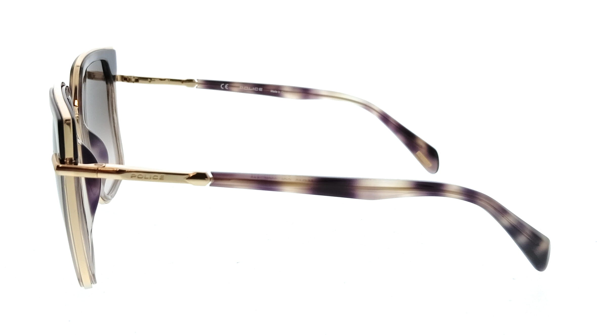 POLICE PLG24 300K Shiny Rose Gold Square Womens Sunglasses