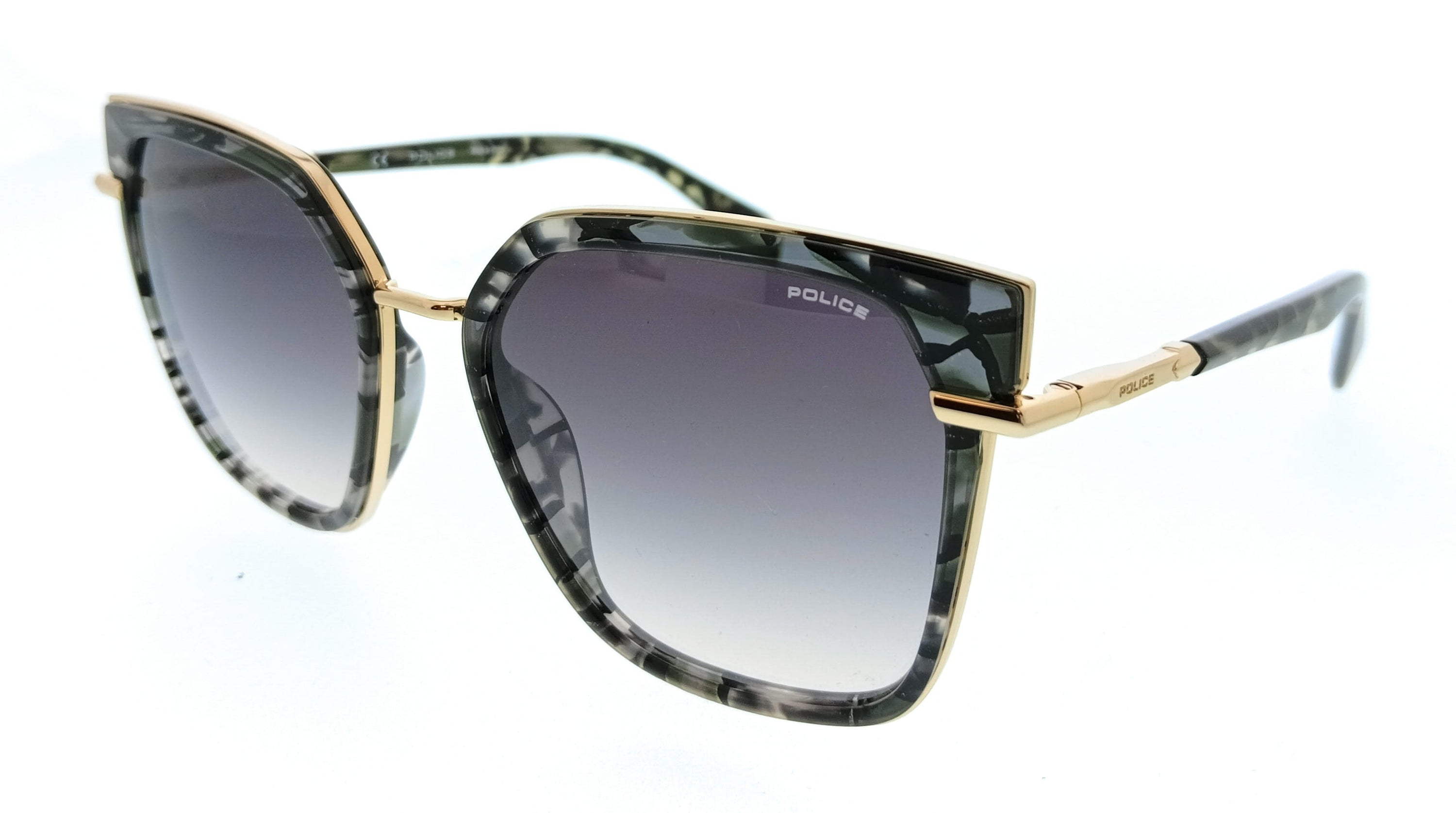 POLICE PLG24 300Y Shiny Rose Gold Square Womens Sunglasses