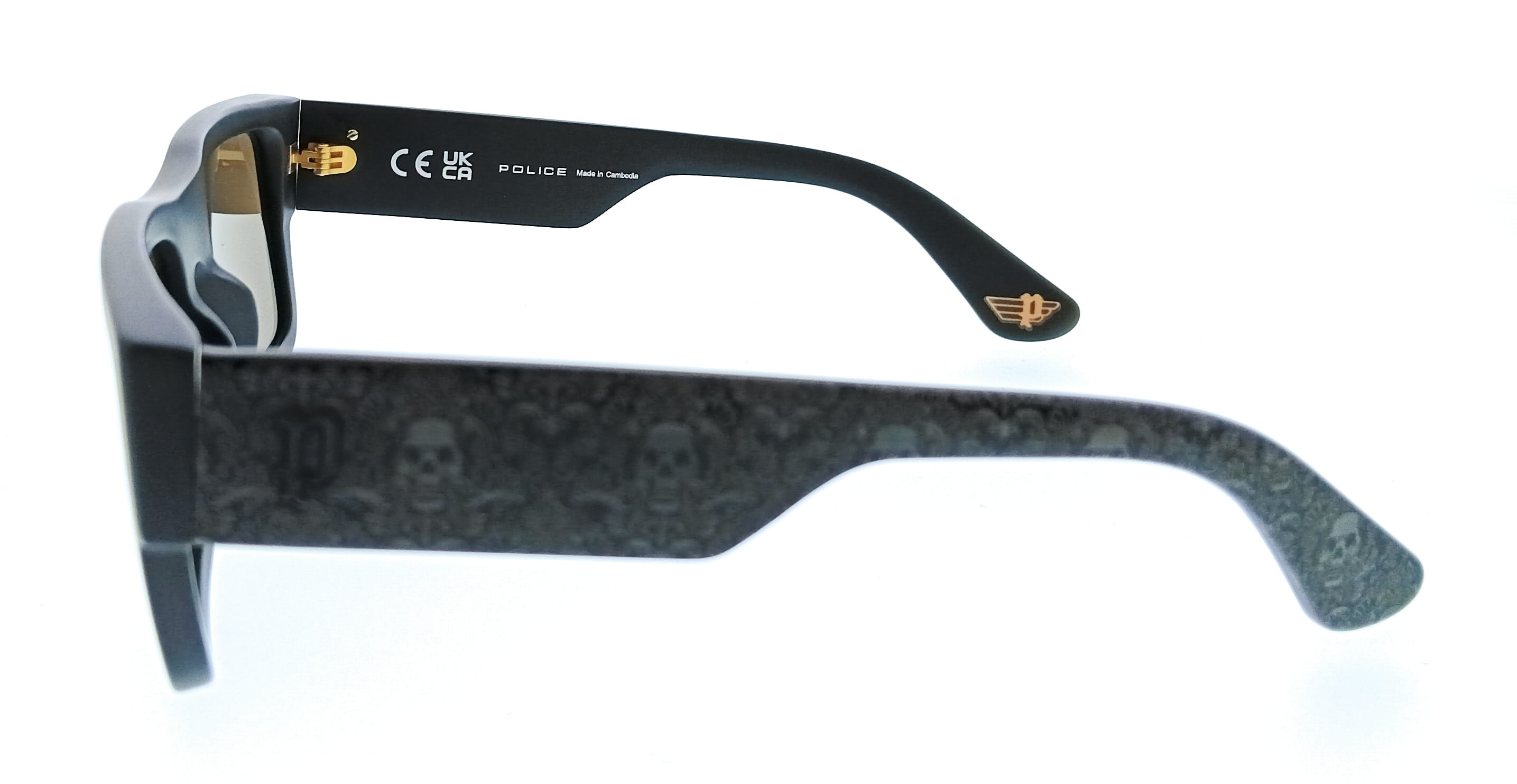 POLICE PLL12 703G Black Square Mens Sunglasses