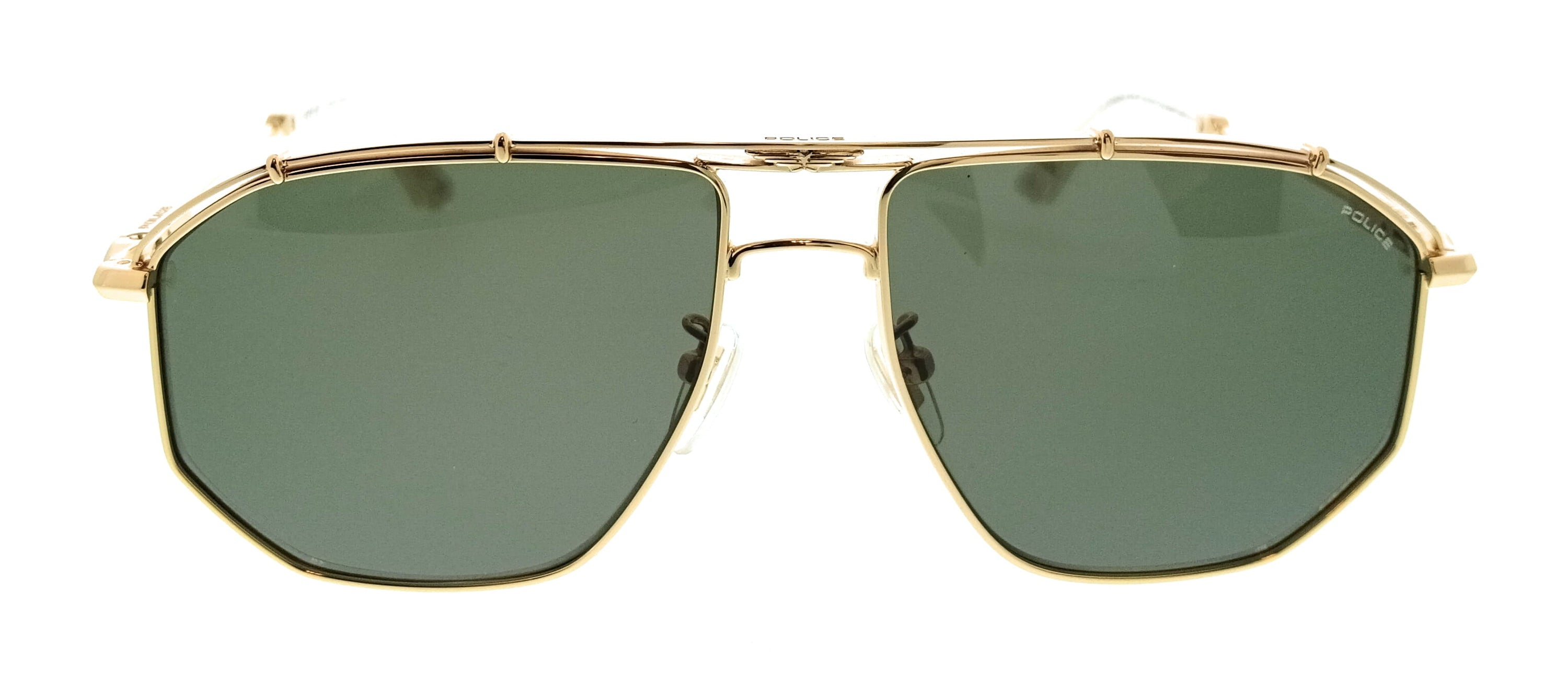 POLICE PLL17 300Y Gold Geometric Mens Sunglasses