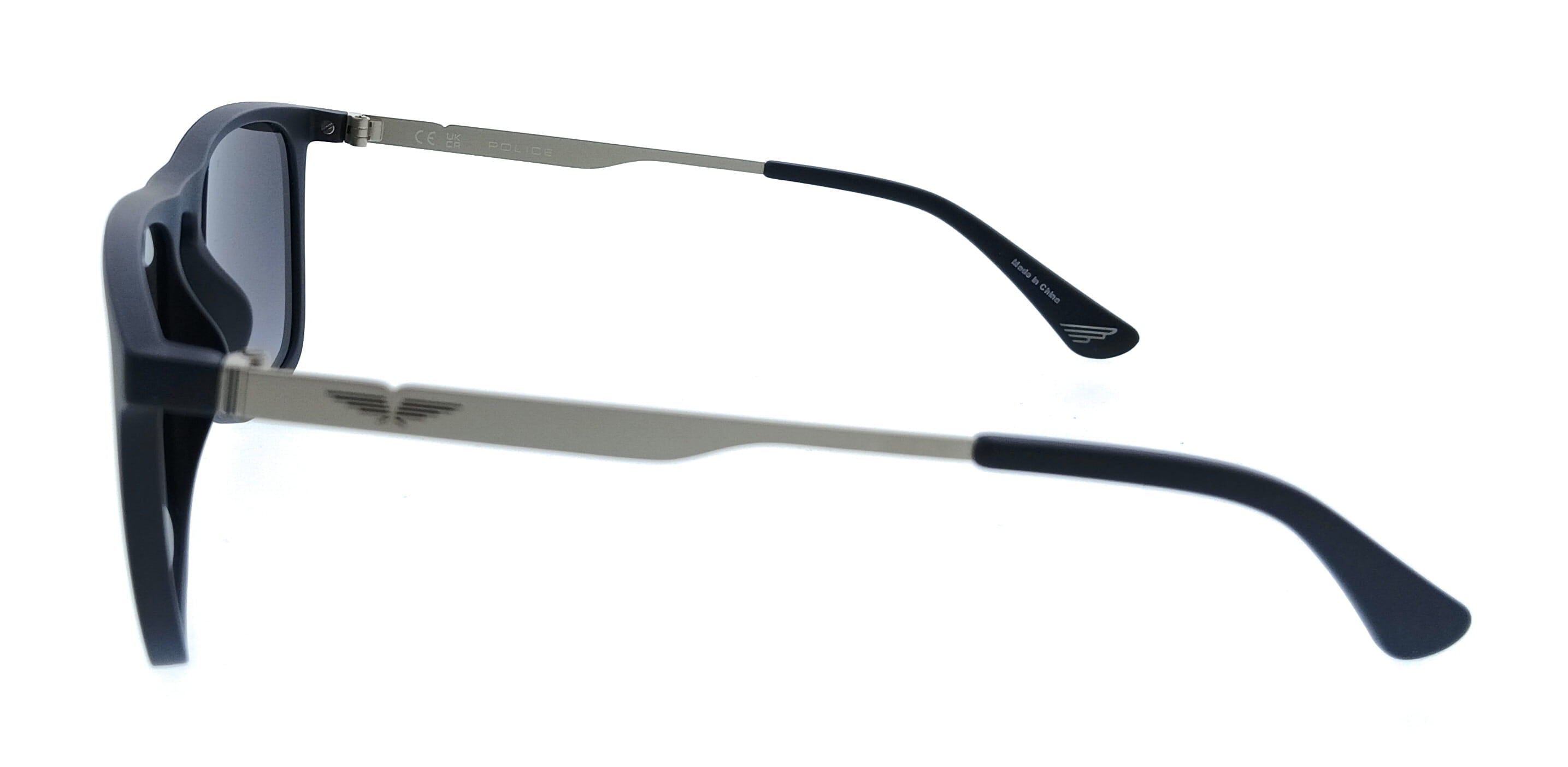 POLICE PLQ80 9AGM Blue Square Mens Sunglasses