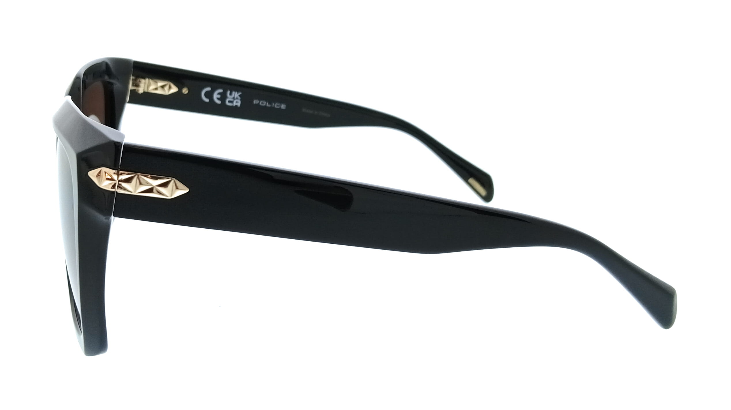 POLICE PLR26E 700Y Shiny Black Square Womens Sunglasses