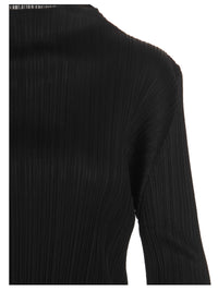 Pleats Please Issey Miyake Women 'Basics' Black Long Sleeve Top