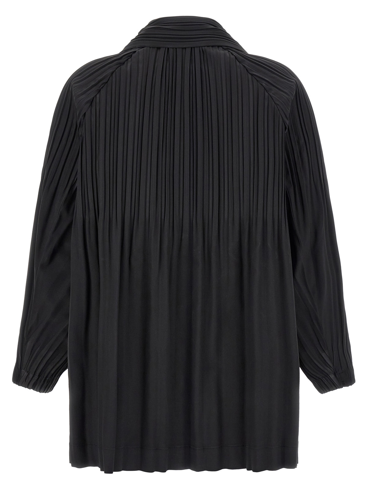 Pleats Please Issey Miyake Women A-Line Black 'Smooth Coat' Coat