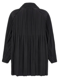 Pleats Please Issey Miyake Women A-Line Black 'Smooth Coat' Coat