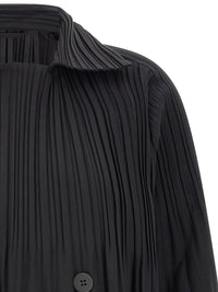 Pleats Please Issey Miyake Women A-Line Black 'Smooth Coat' Coat
