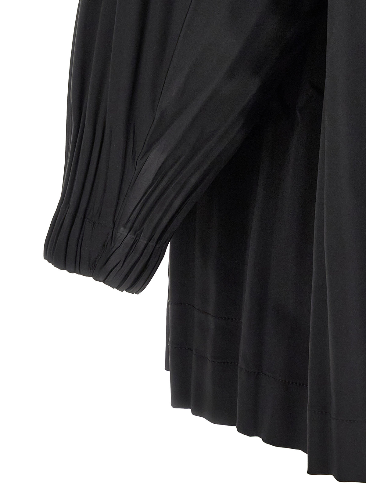 Pleats Please Issey Miyake Women A-Line Black 'Smooth Coat' Coat