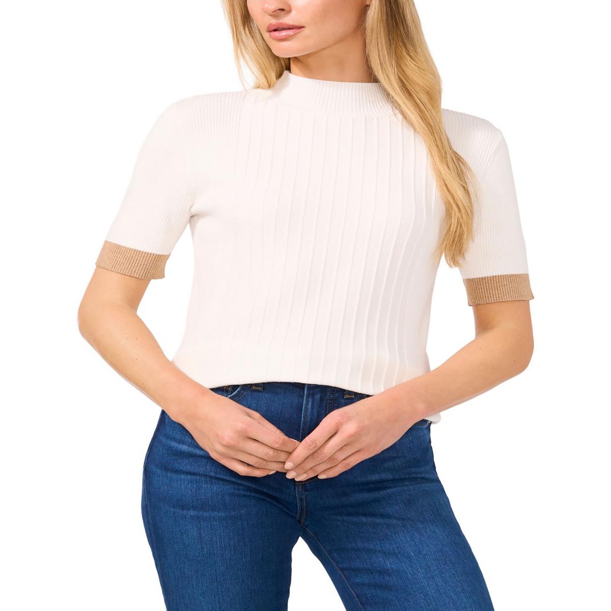 Womens Ribbed Knit Mock Turtleneck Sweater