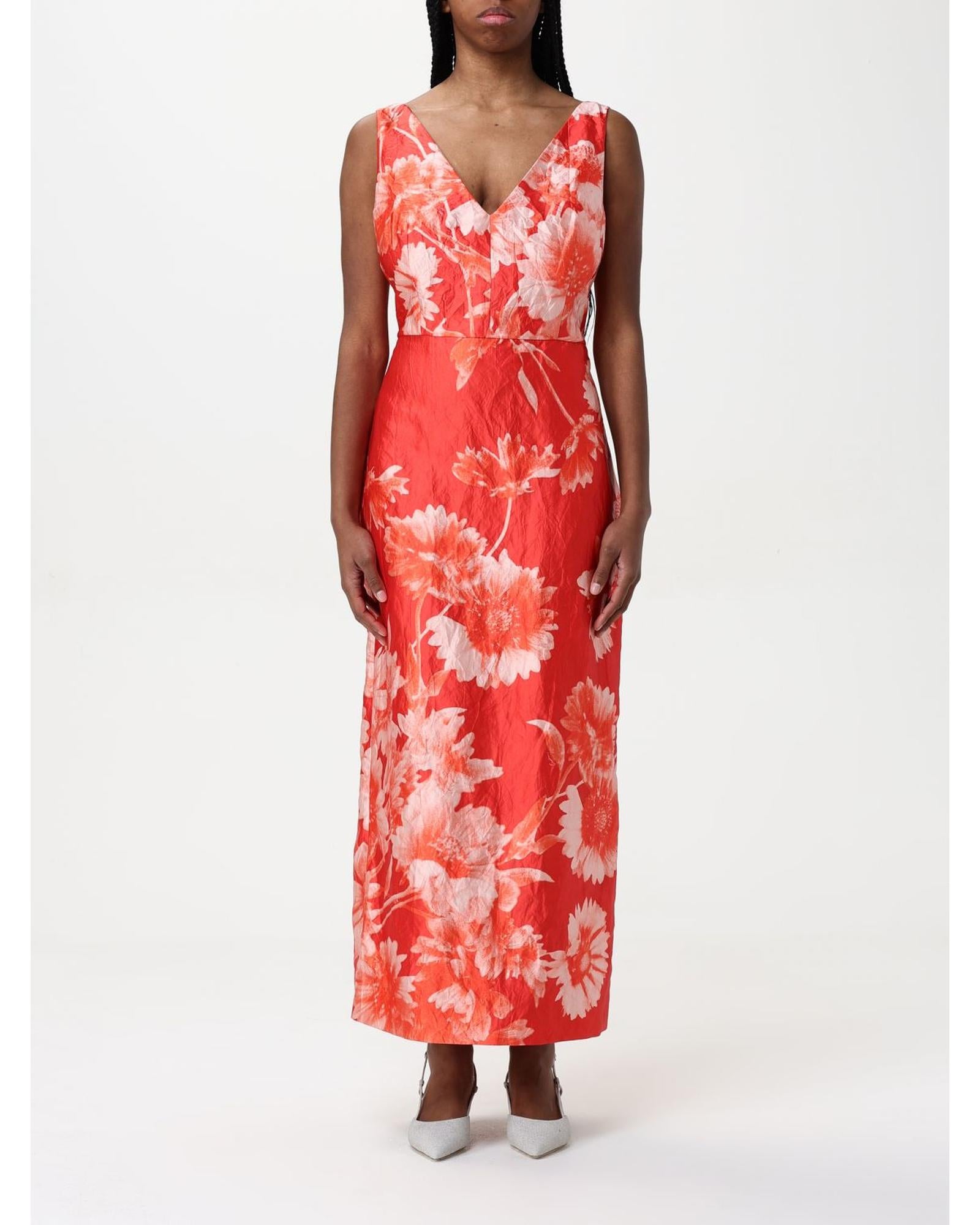 Erdem Floral Print Maxi Dress Women Coral Dresses