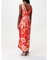 Erdem Floral Print Maxi Dress Women Coral Dresses