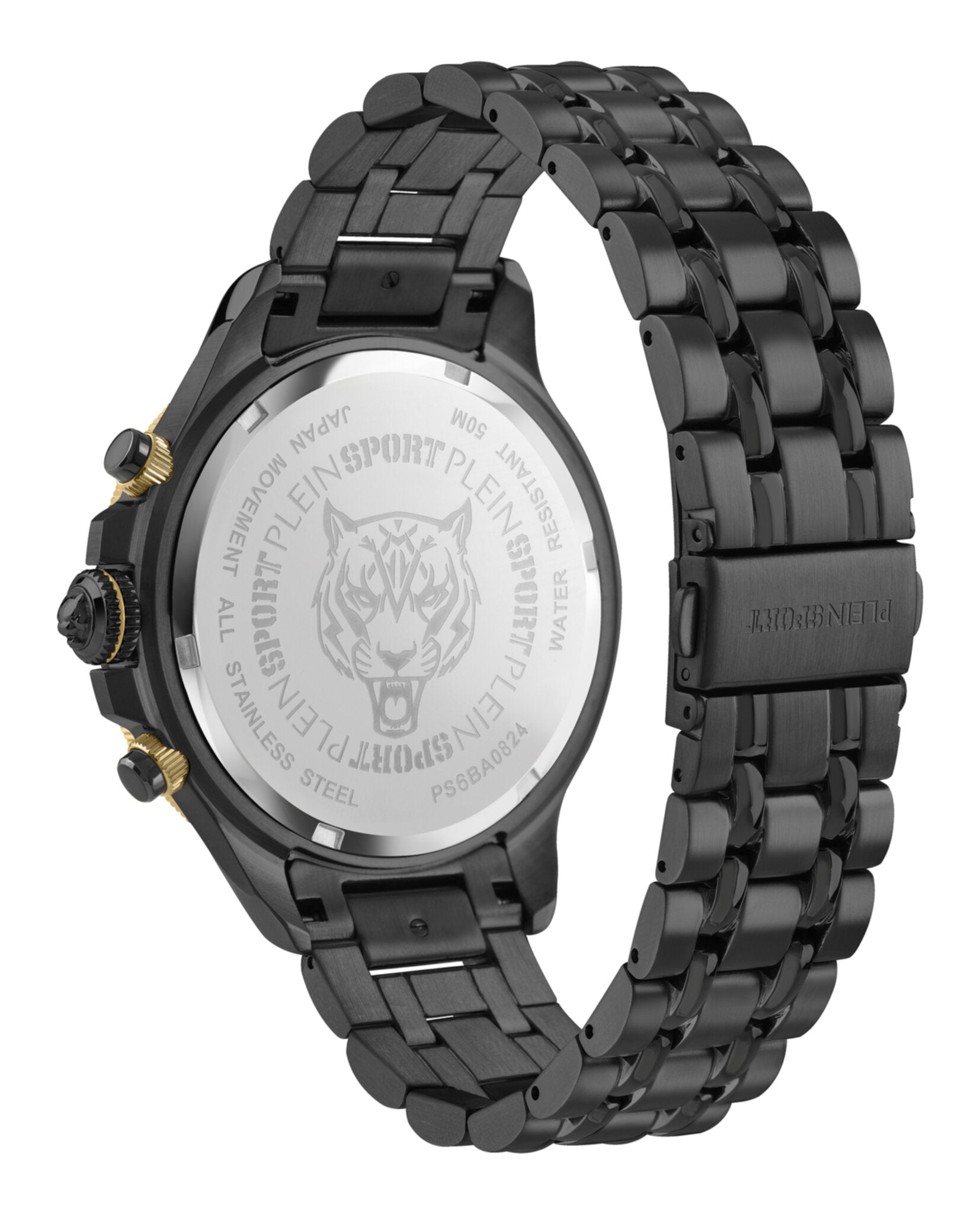 Plein Sport Mens Black 47.5mm Bracelet Fashion Watch