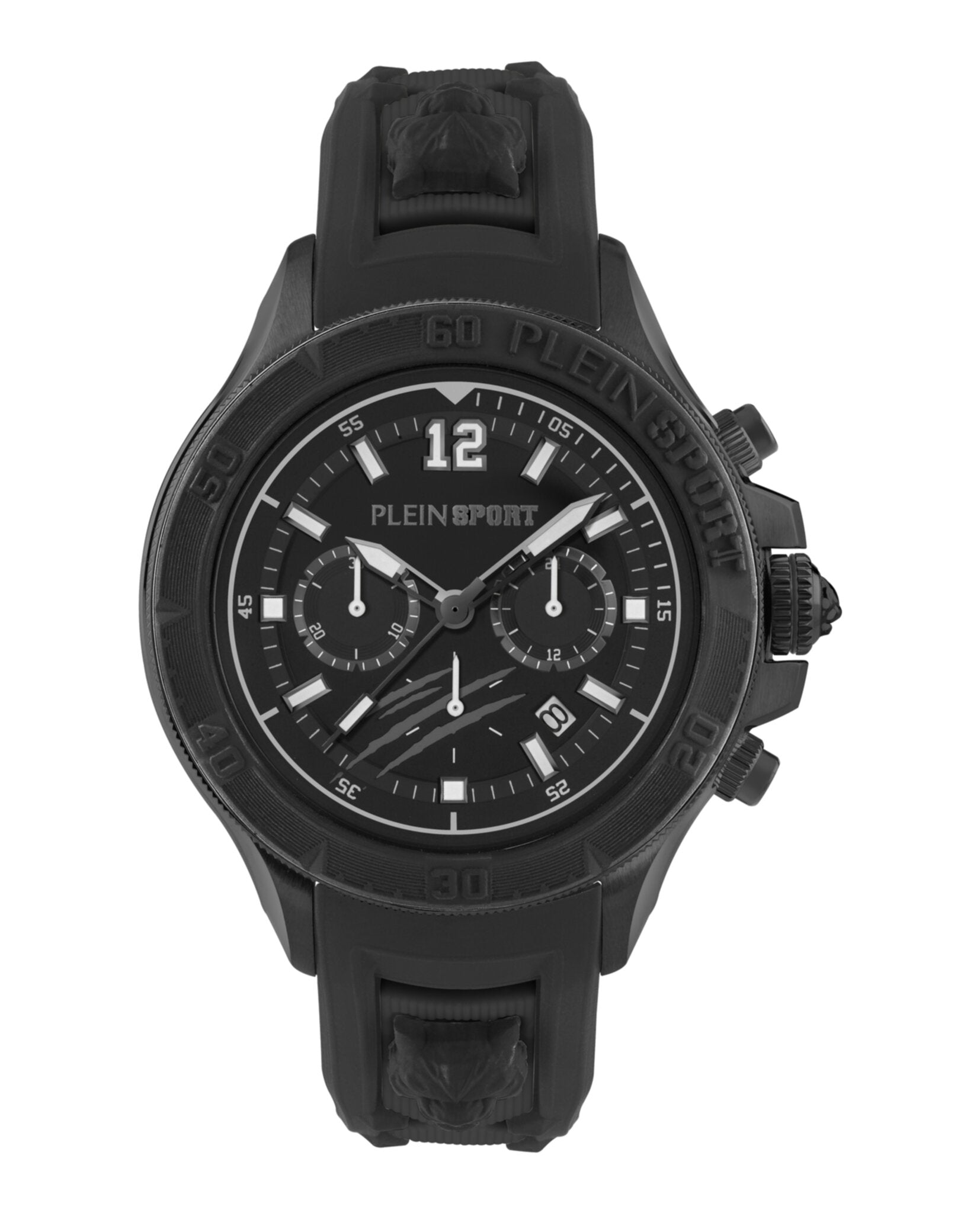 Plein Sport Mens Black 47mm Strap Fashion Watch Black