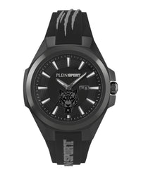 Plein Sport Mens Black 47mm Strap Fashion Watch