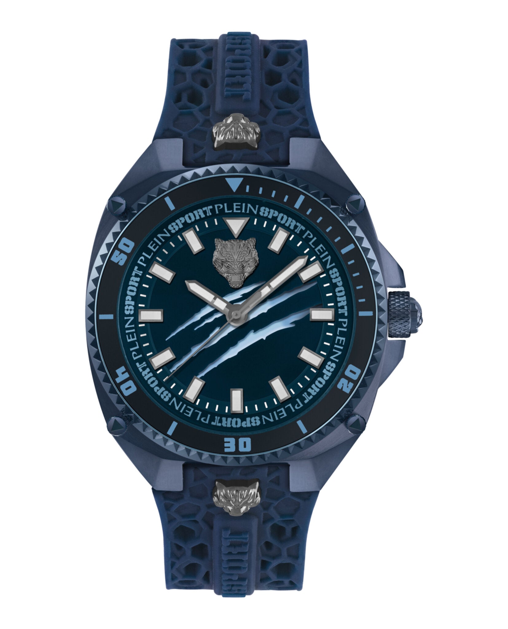 Plein Sport Mens Blue 47mm Strap Fashion Watch Blue