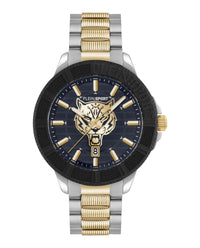 Plein Sport Mens Two Tone 45mm Bracelet Fashion Watch